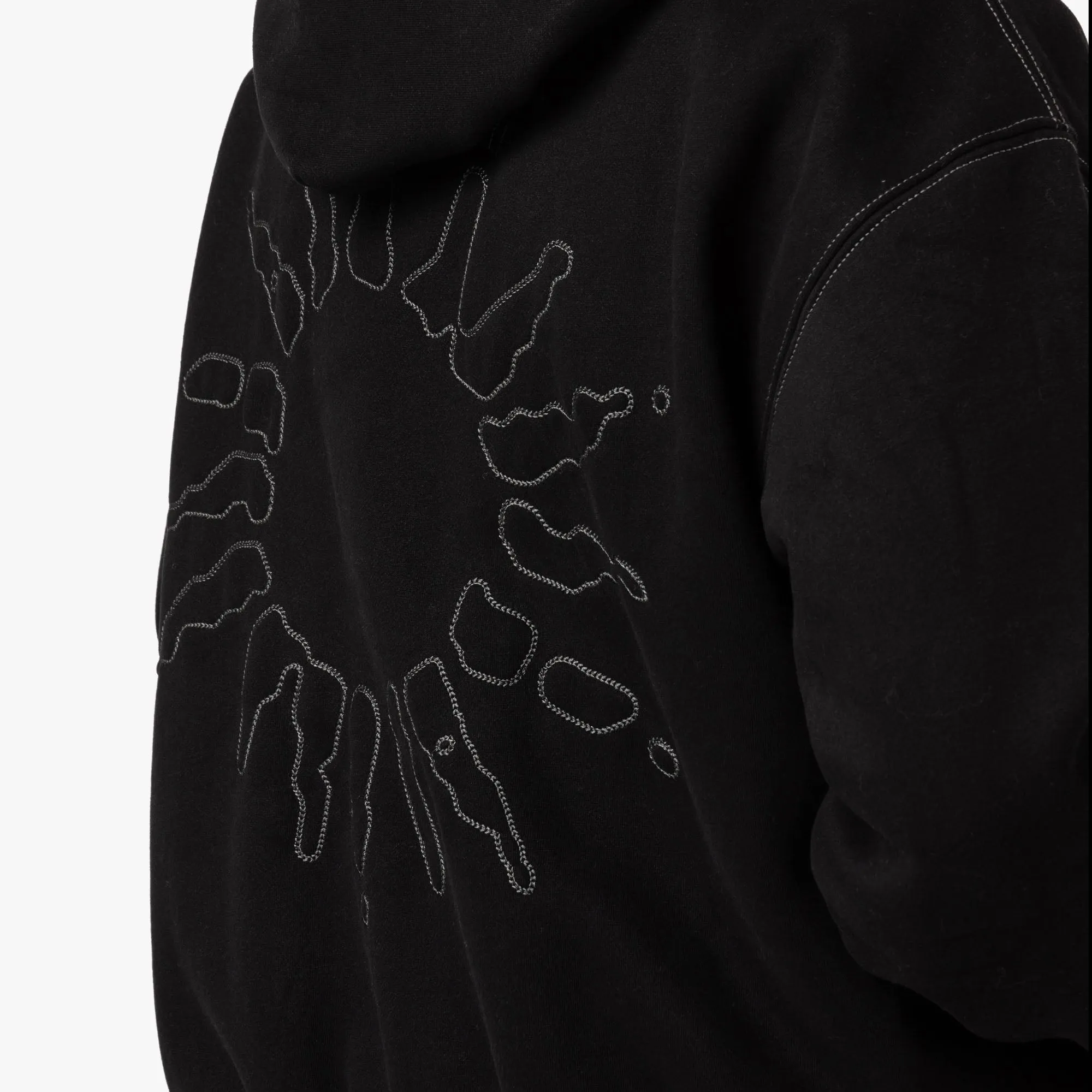 4YE Signature Zip Hoodie / Black / Grey