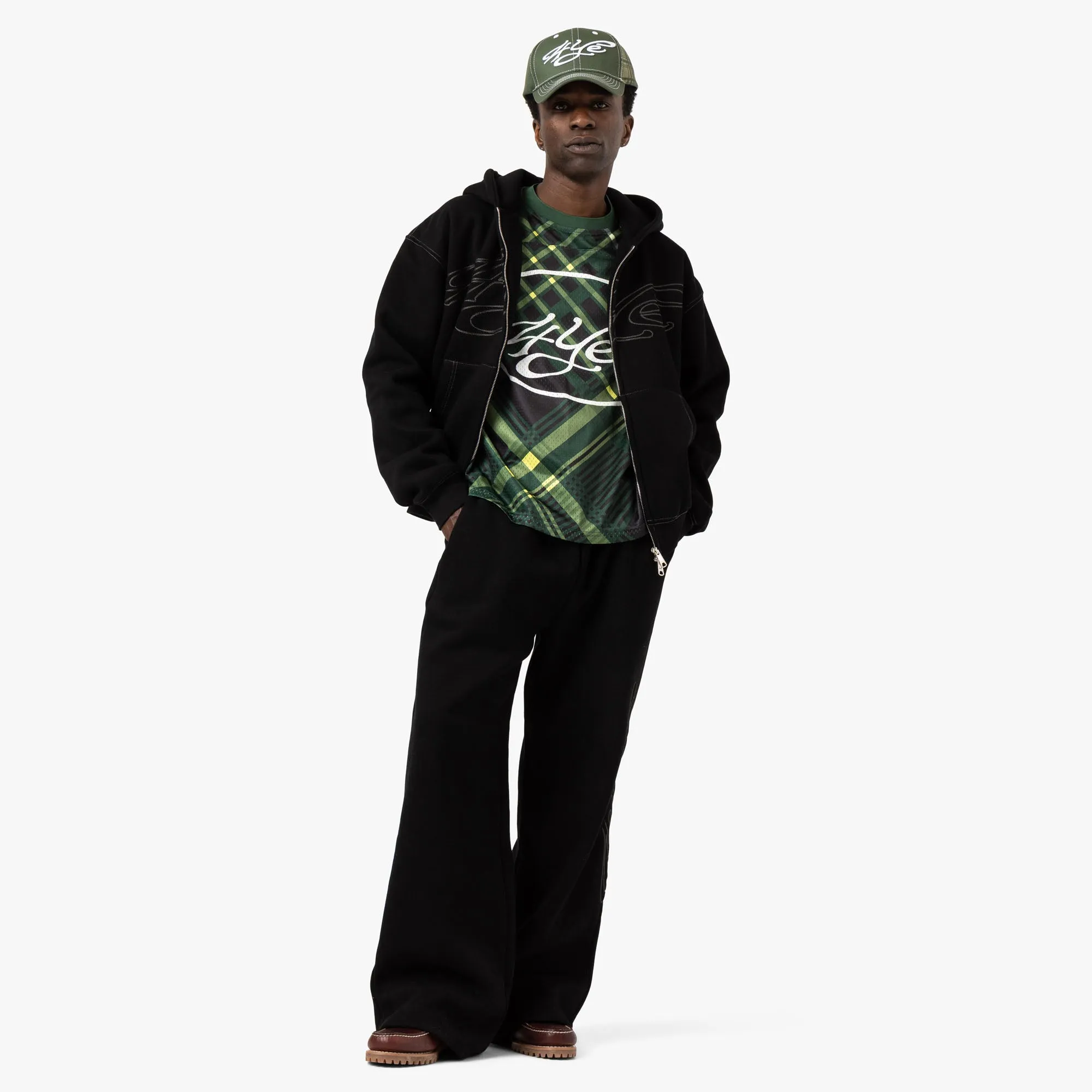 4YE Signature Zip Hoodie / Black / Grey