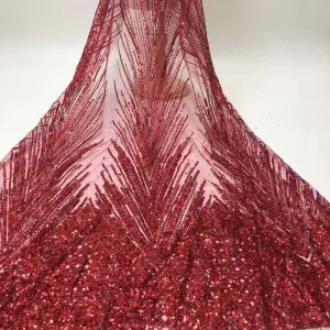 5 COLORS / 6 COLORS / Geometric Glitter Embroidered Dance Party Prom Bridal Mesh Tulle Lace Dress Fabric