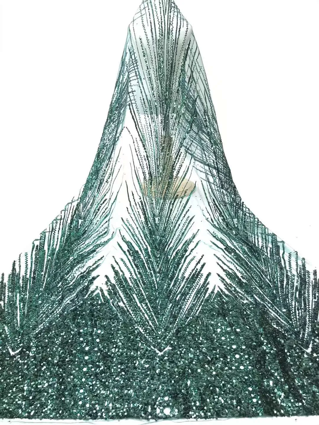 5 COLORS / 6 COLORS / Geometric Glitter Embroidered Dance Party Prom Bridal Mesh Tulle Lace Dress Fabric