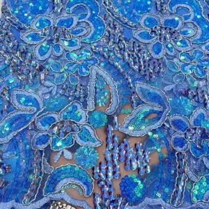 5 YARDS / 10 COLORS / Malo Sequin Beaded Embroidery Glitter Mesh Sparkly Lace Wedding Party Dress Fabric