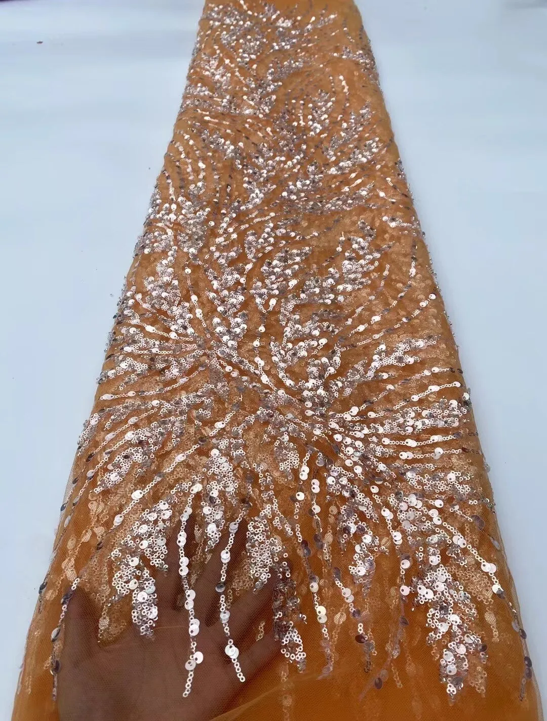 5 YARDS / 7 COLORS / Timéo Sequin Beaded Embroidery Glitter Mesh Sparkly Lace Wedding Party Dress Fabric