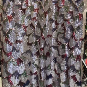 5 YARDS / Domitille Multicolor Geometric Beaded Embroidery Glitter Mesh Lace  Party Prom Bridal Dress Fabric