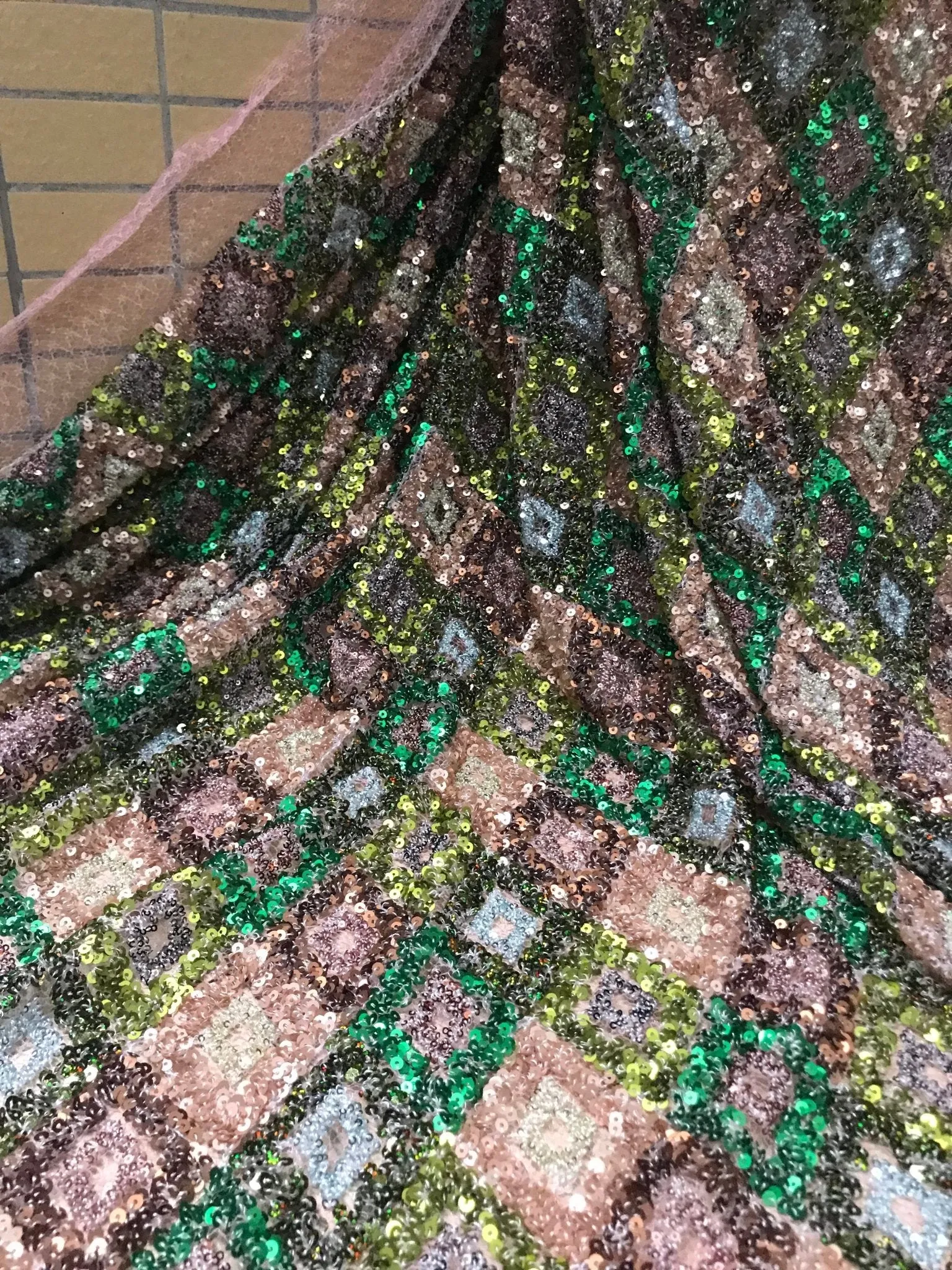5 YARDS / Noélia Allover Multicolor Beaded Embroidery Glitter Mesh Lace  Party Prom Bridal Dress Fabric