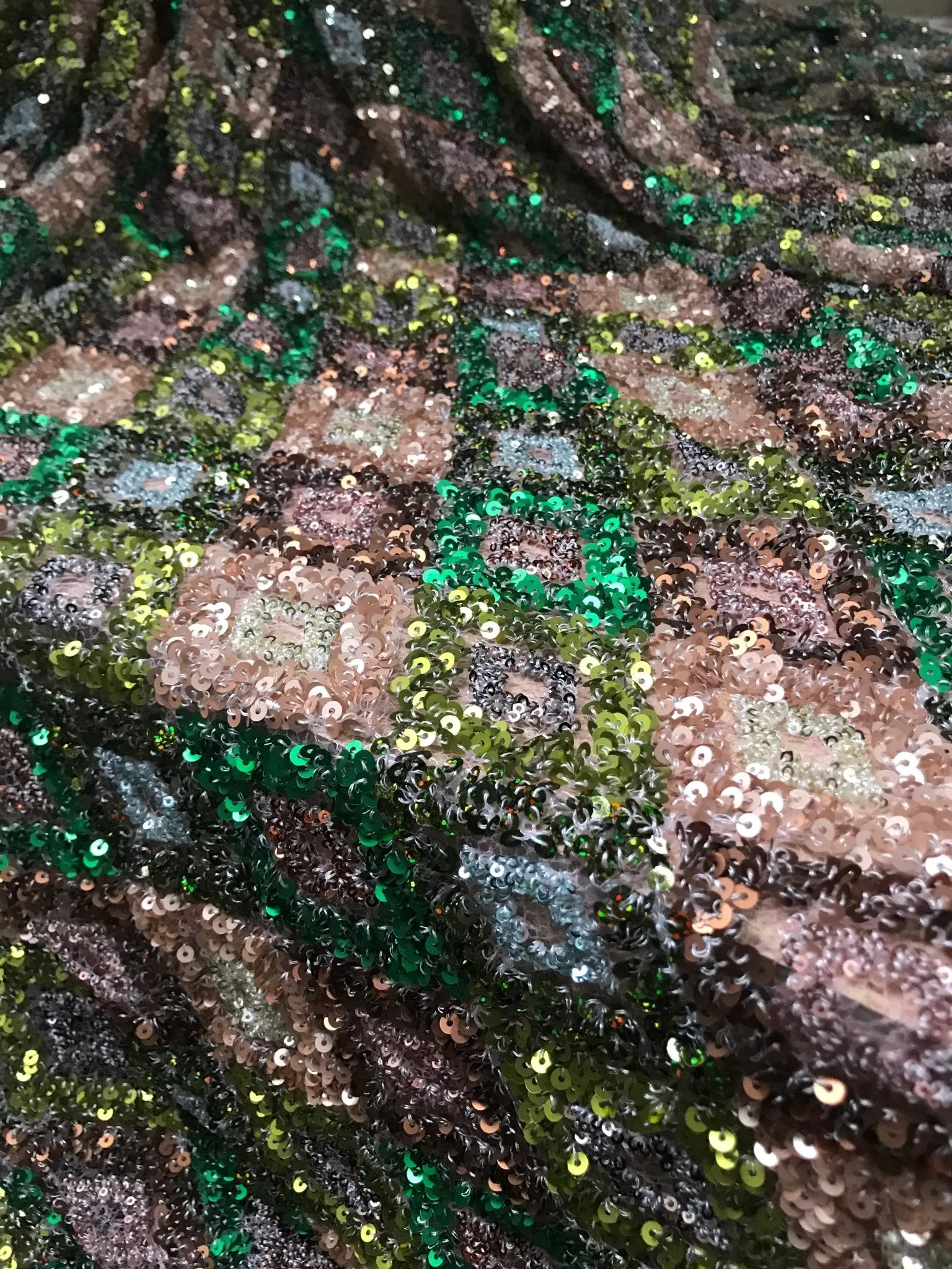 5 YARDS / Noélia Allover Multicolor Beaded Embroidery Glitter Mesh Lace  Party Prom Bridal Dress Fabric