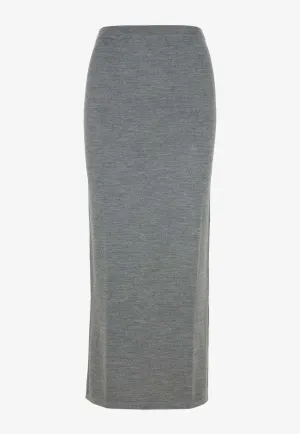 Bi-Color Knit Maxi Skirt