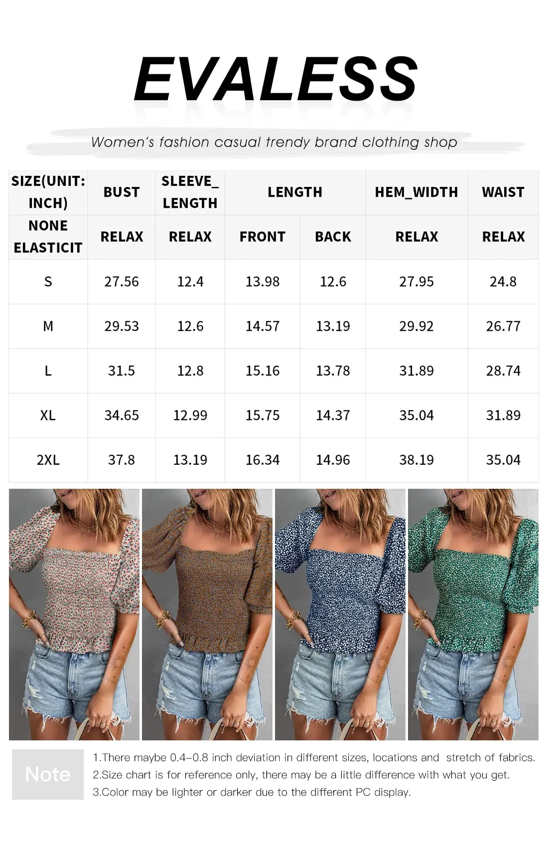 Black Long Sleeve Blouses for Women Puff Long Sleeve Square Neck Tops Off The Shoulder Floral - EVALESS