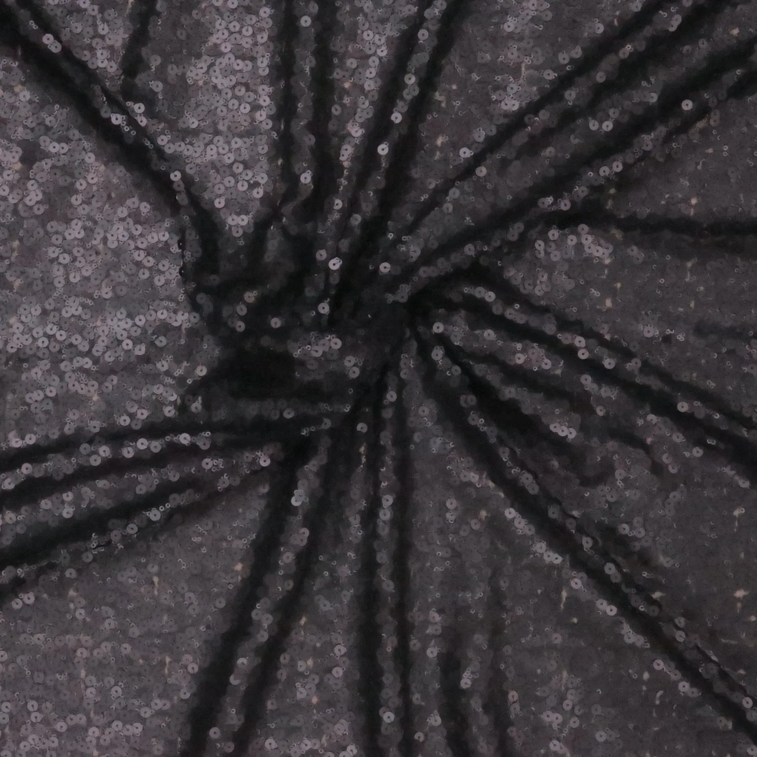 Black Plain Fully Mid Size Multi-Sequins Fabric