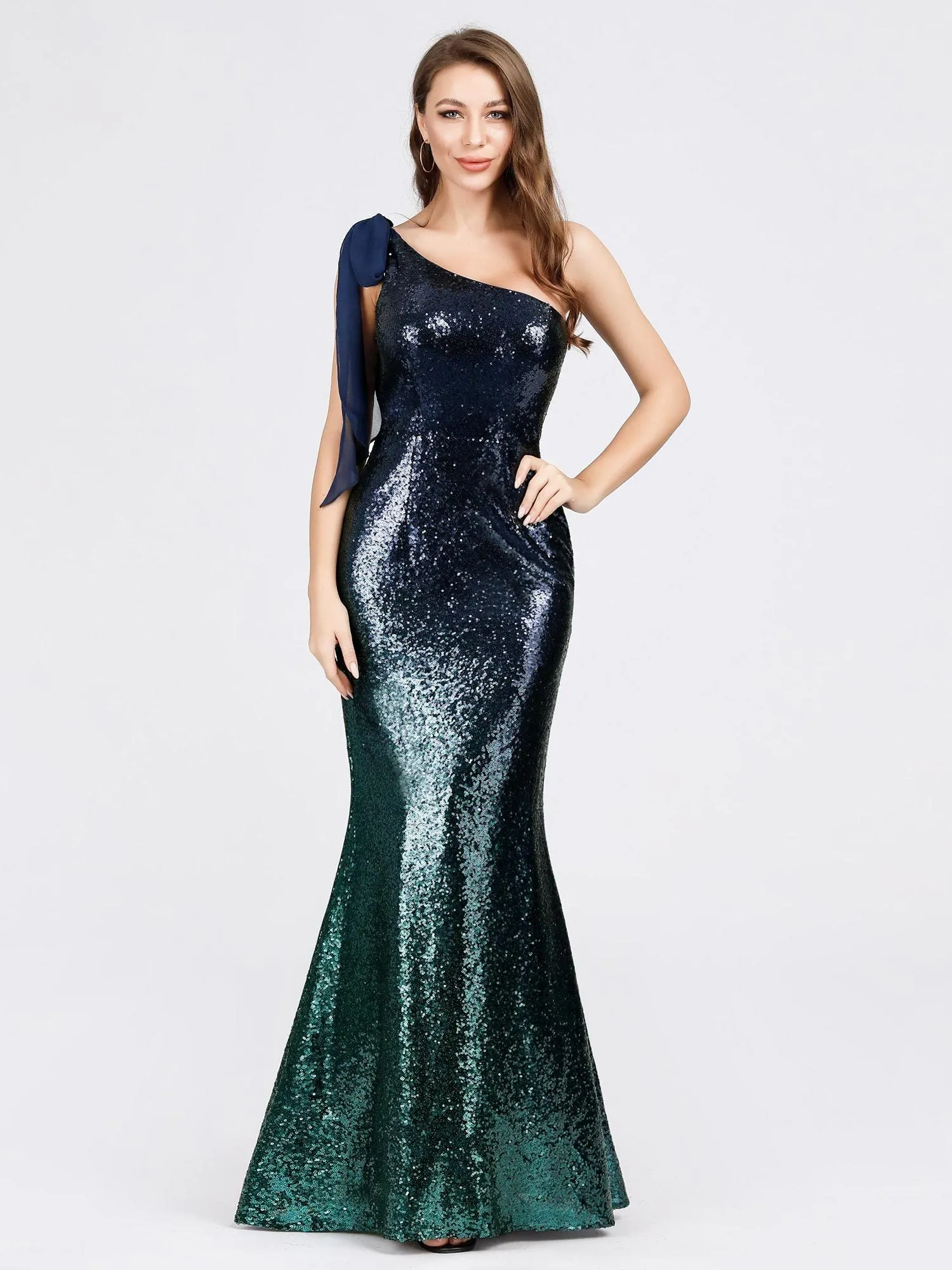 Ever-Pretty Women Fashion Sequins Floor Length Single Shoulder Evening Dresses EP07336
