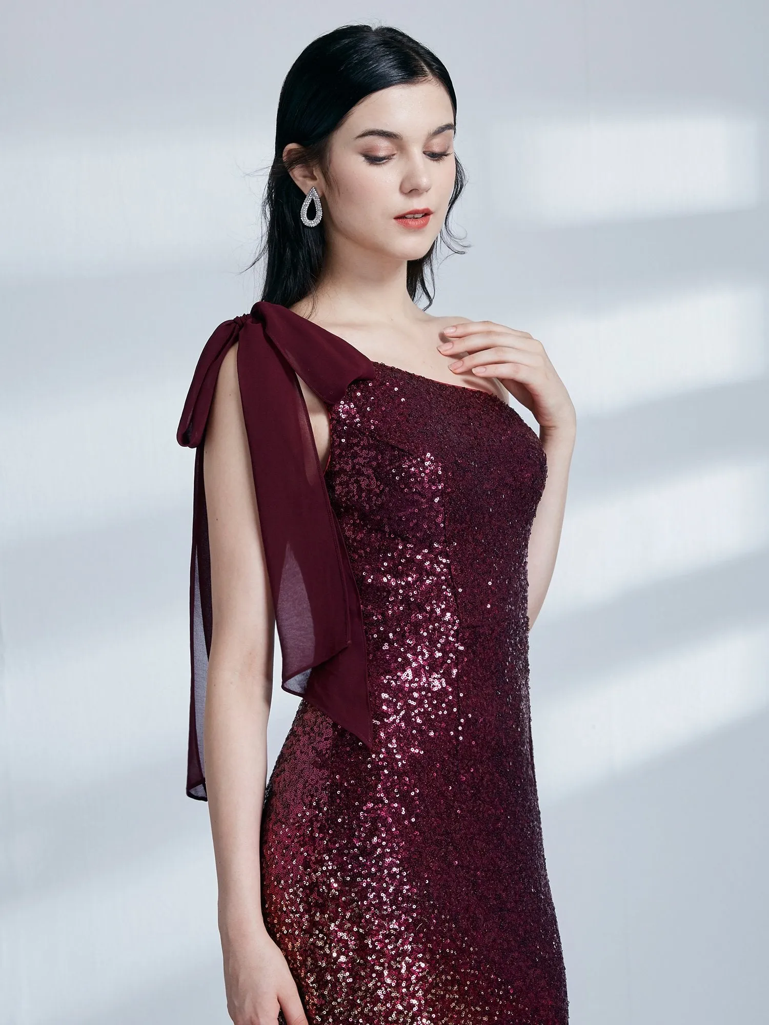 Ever-Pretty Women Fashion Sequins Floor Length Single Shoulder Evening Dresses EP07336