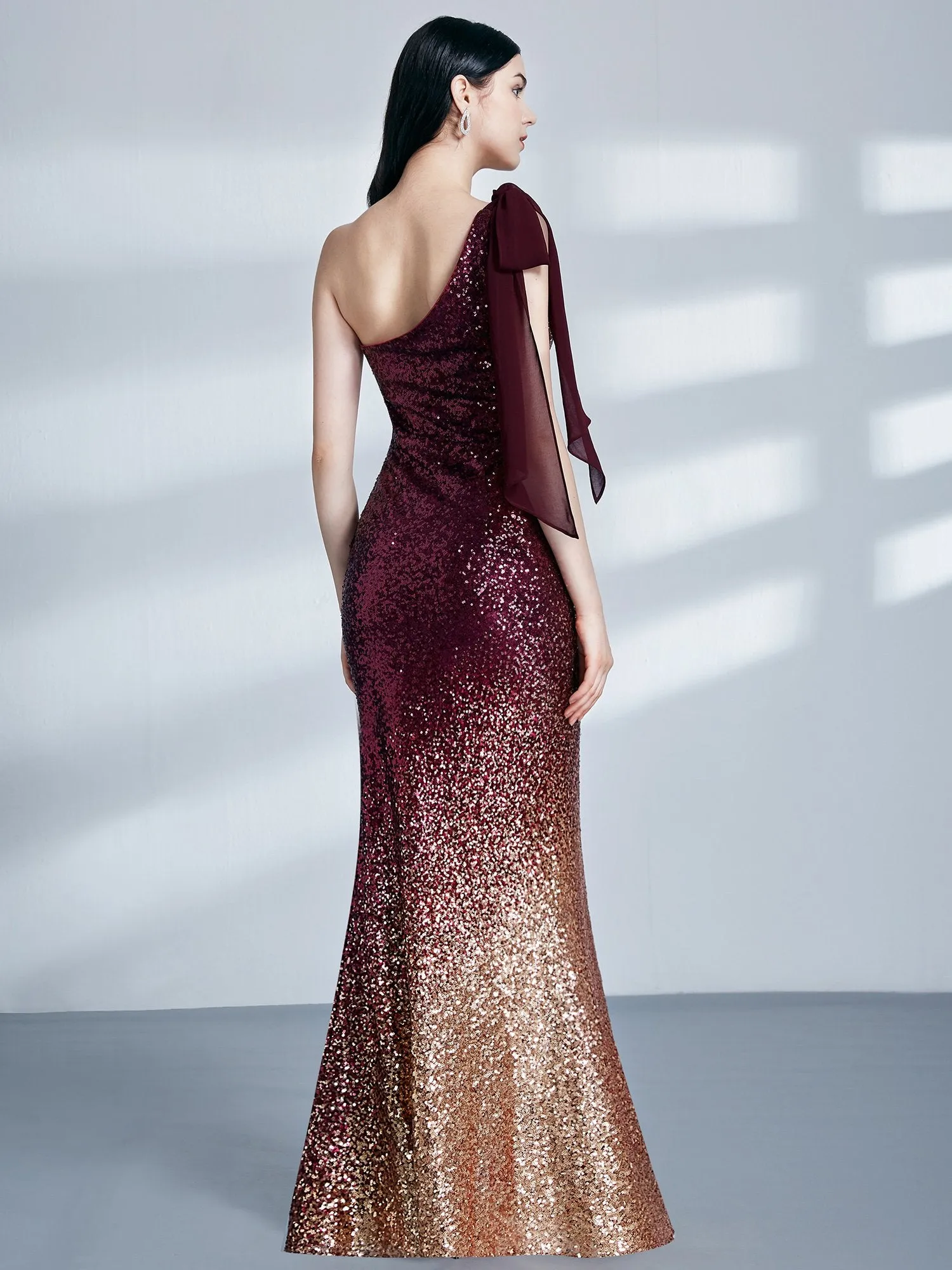 Ever-Pretty Women Fashion Sequins Floor Length Single Shoulder Evening Dresses EP07336