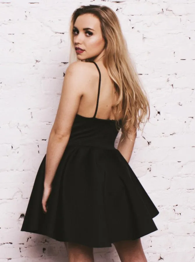 Fabulous Satin Spaghetti Straps Neckline A-line Homecoming Dresses HD281
