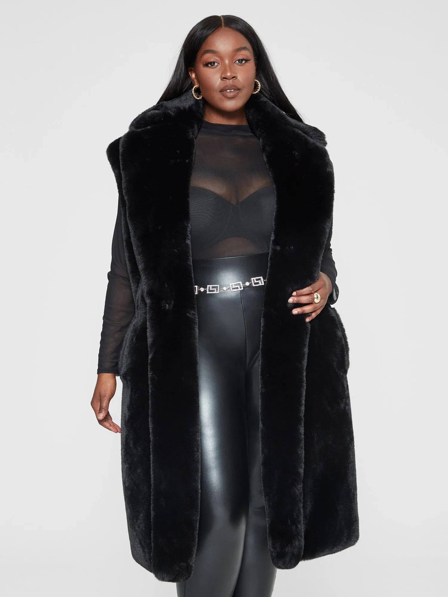 Fashion To Figure - Lenise Faux Fur Vest