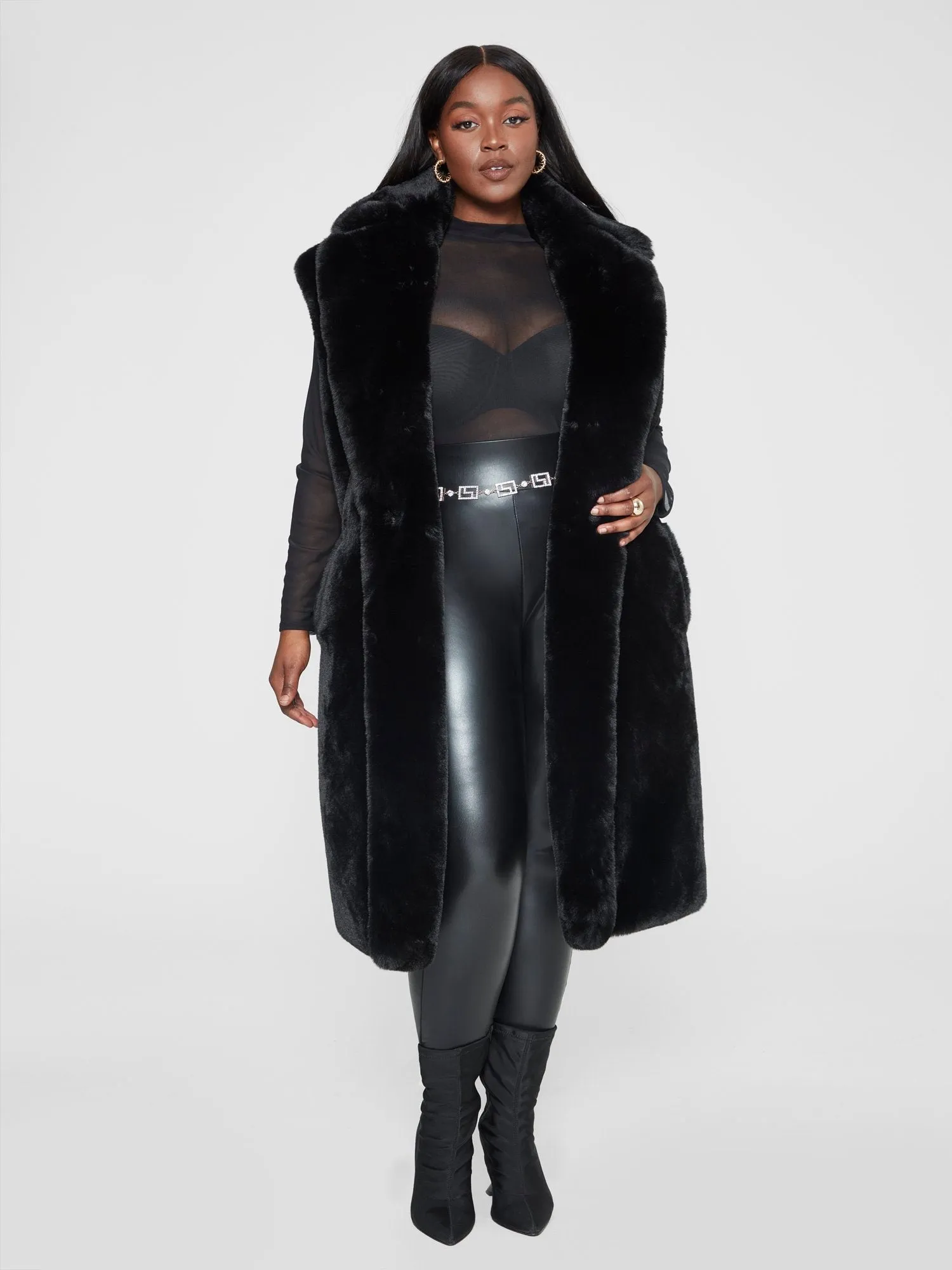 Fashion To Figure - Lenise Faux Fur Vest