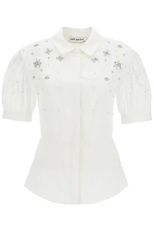 fitted cotton shirt with tailored PF24 036TA W WHITE