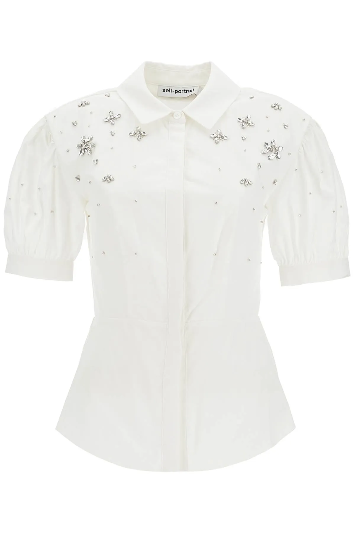 fitted cotton shirt with tailored PF24 036TA W WHITE