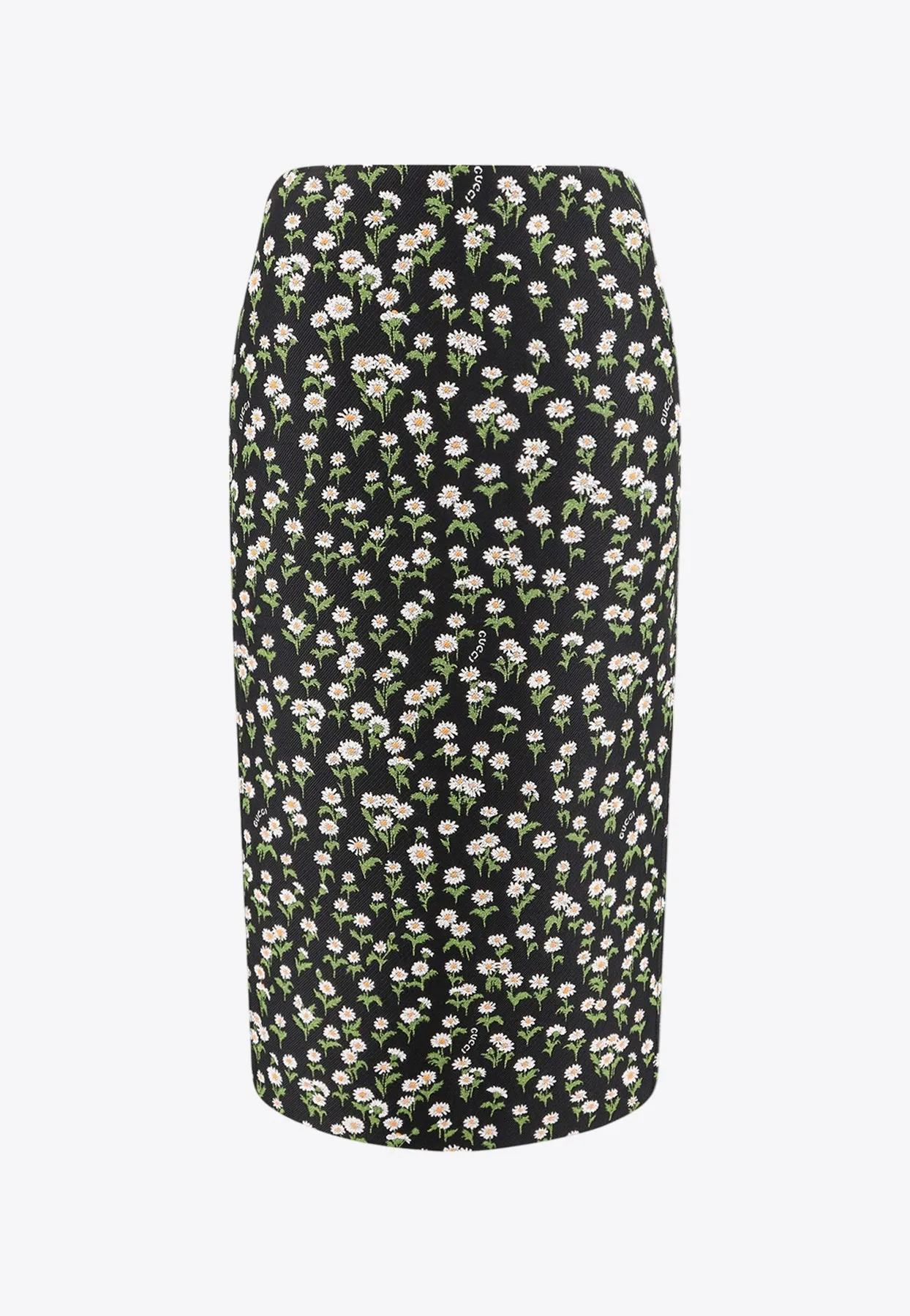Floral Jacquard Midi Skirt