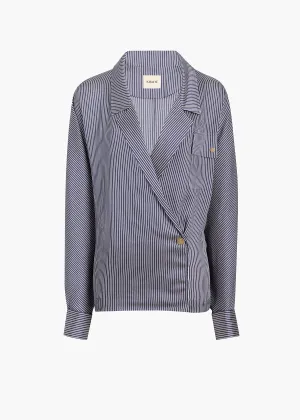 Garth Top in Navy and White Stripe