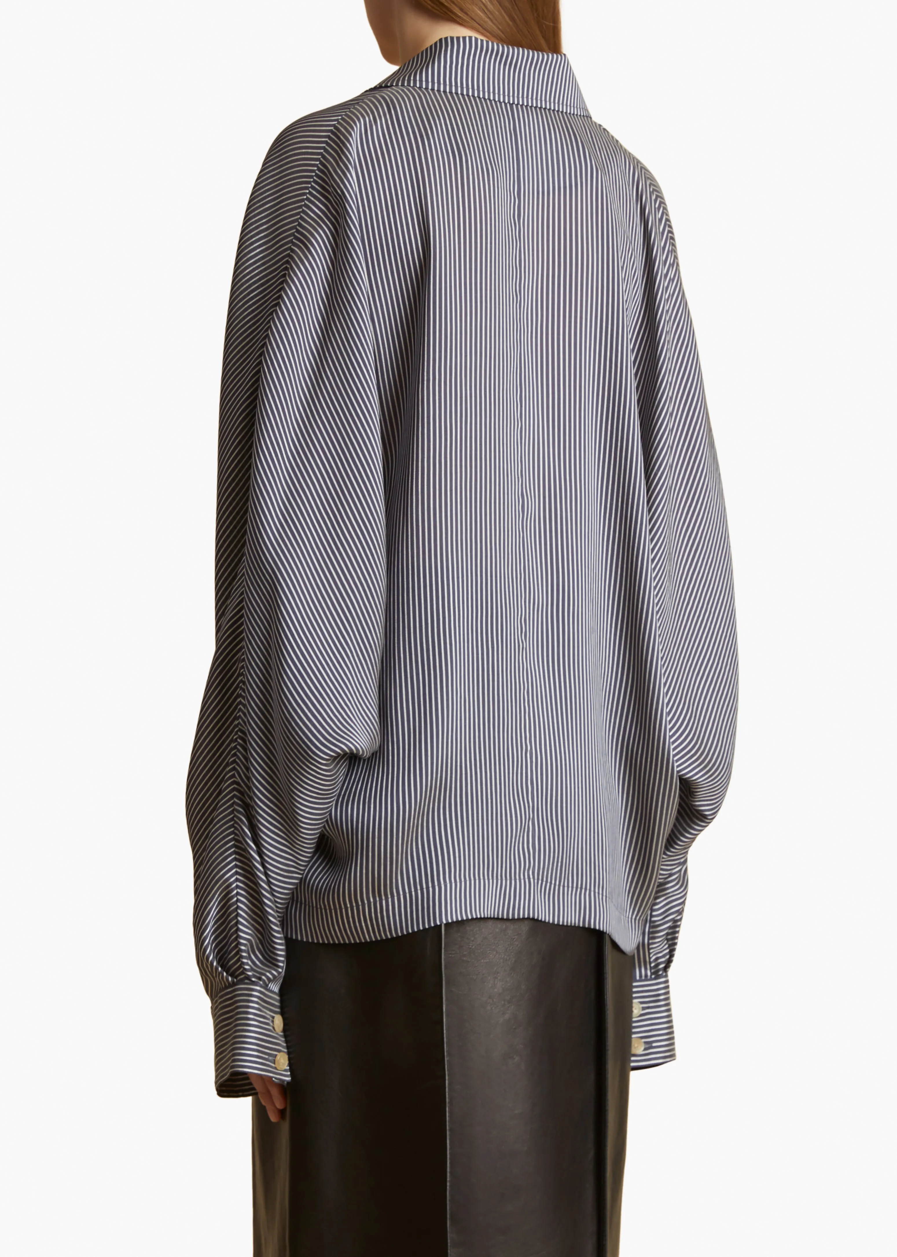 Garth Top in Navy and White Stripe