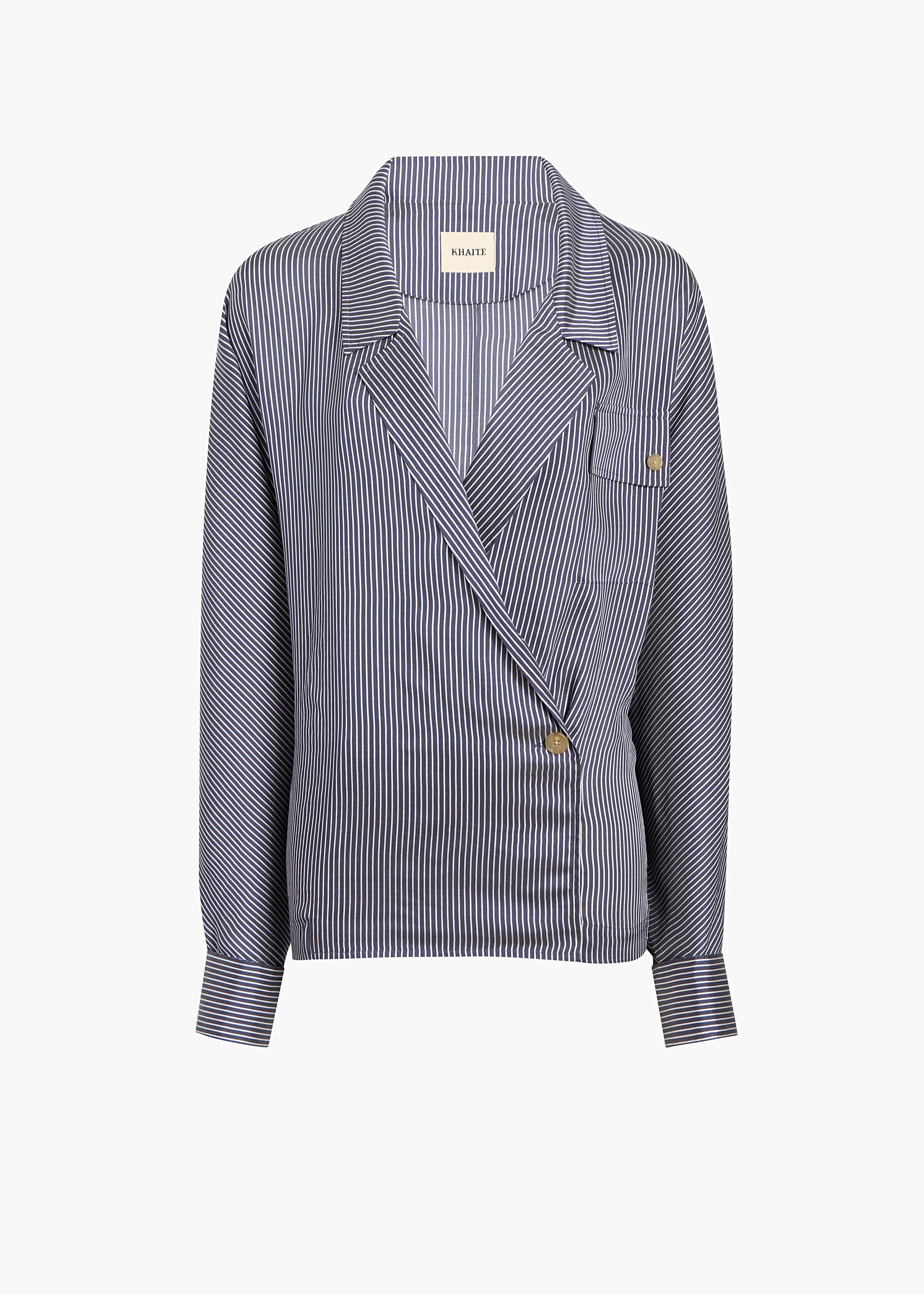 Garth Top in Navy and White Stripe