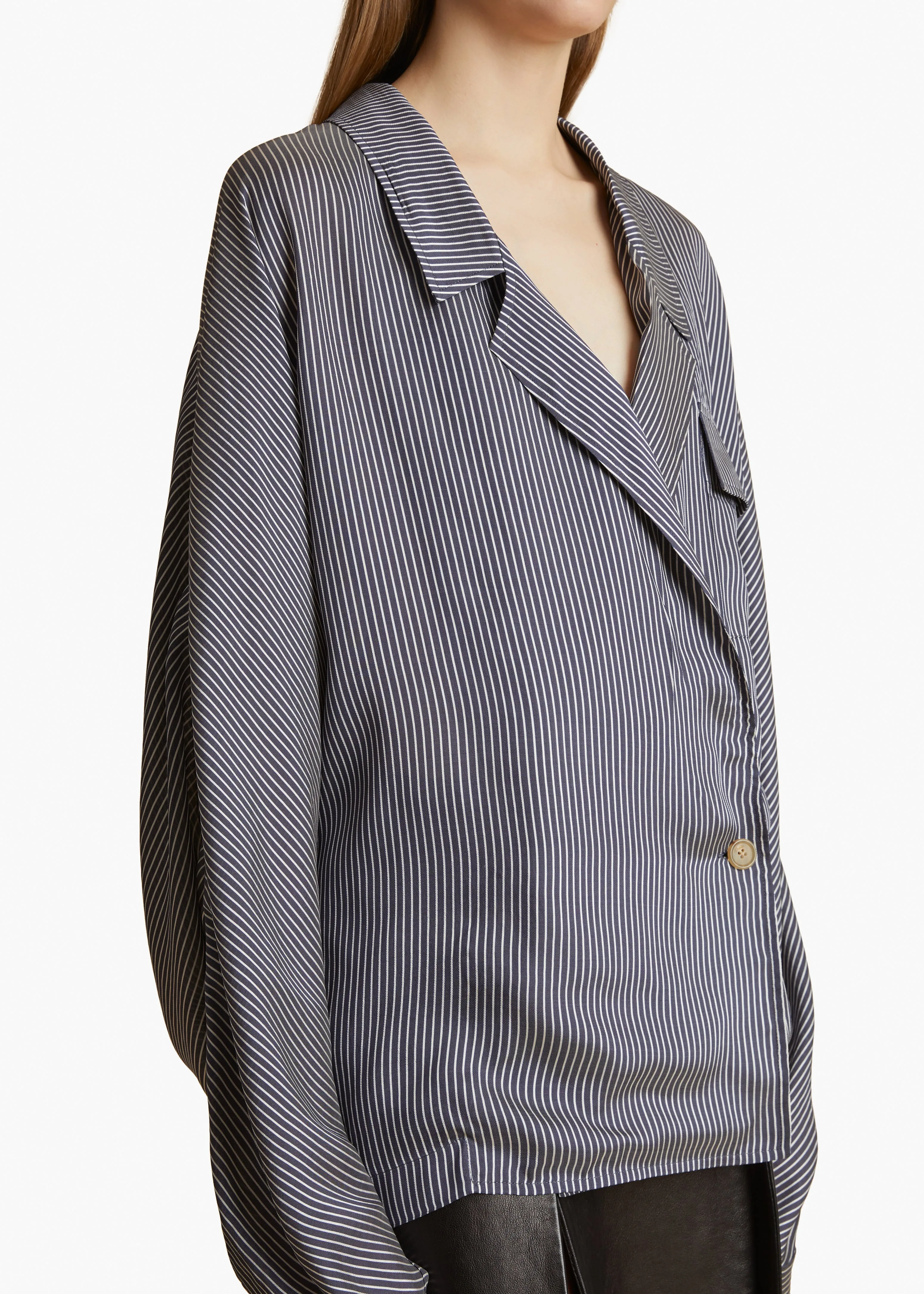 Garth Top in Navy and White Stripe