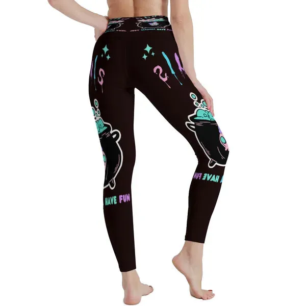 Ghouls Just Wanna Have Fun Halloween Yoga Pants- IN BLACK