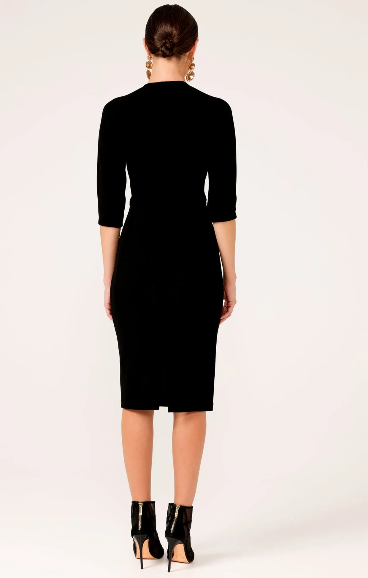 IRIS DRESS 3/4 SLEEVE IN BLACK