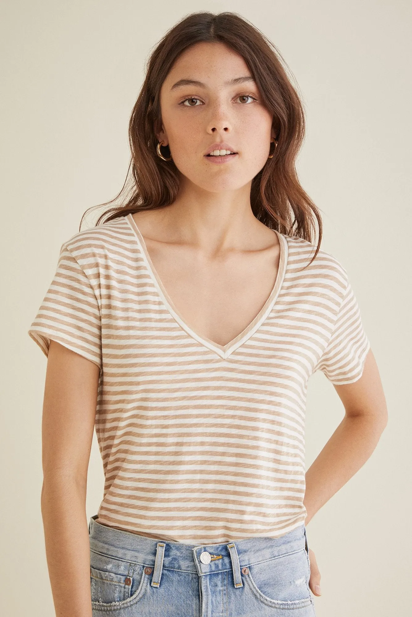 Joline V-Neck Slub Tee