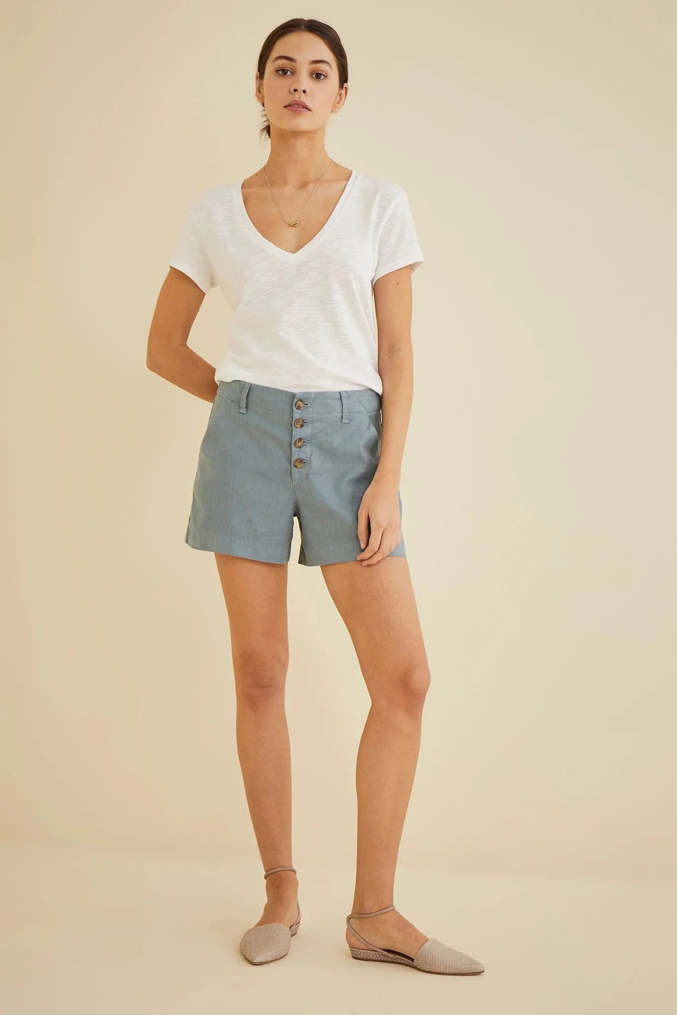 Joline V-Neck Slub Tee