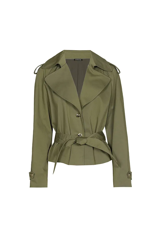 KHAKI TRENCH LIKE JACKET