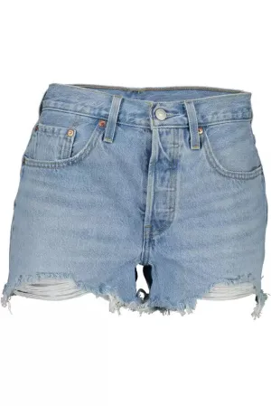 Levi's Chic Light Blue Denim Shorts with Worn Effect
