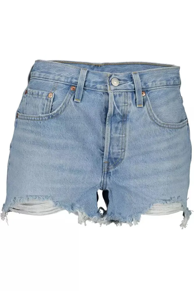 Levi's Chic Light Blue Denim Shorts with Worn Effect
