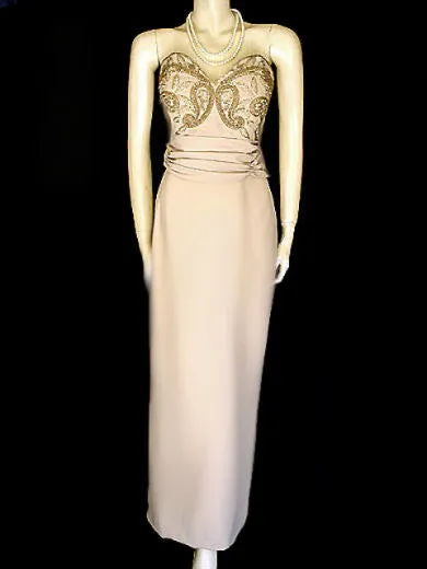 *MACIS SWEETHEART STRAPLESS BEADED EVENING GOWN WITH BOLERO JACKET - LARGE - NEW WITH TAG $375