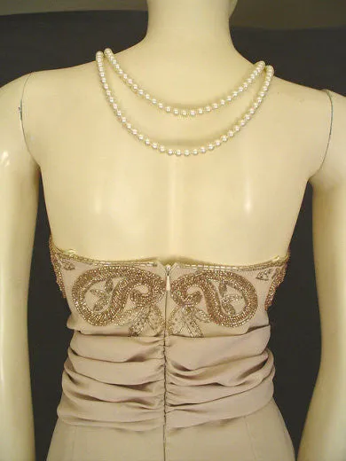 *MACIS SWEETHEART STRAPLESS BEADED EVENING GOWN WITH BOLERO JACKET - LARGE - NEW WITH TAG $375