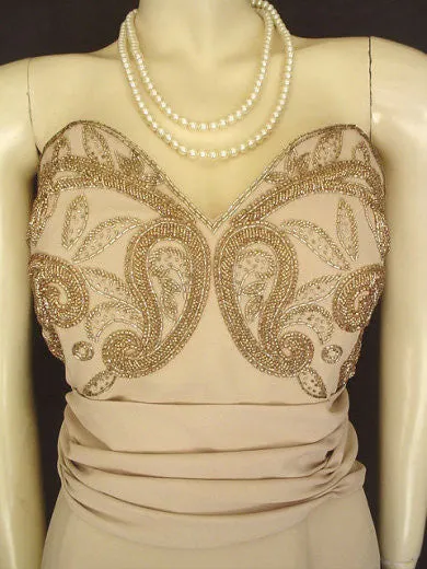 *MACIS SWEETHEART STRAPLESS BEADED EVENING GOWN WITH BOLERO JACKET - LARGE - NEW WITH TAG $375