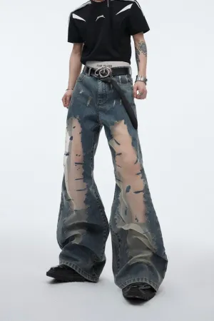Mesh Stitched Relaxed Fit Jeans