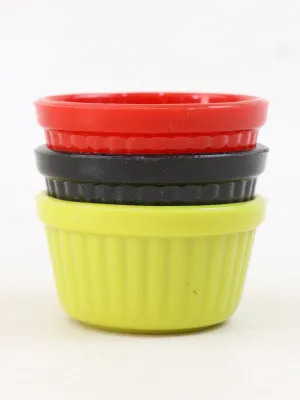 Pack of 3 Small Melamine Ramekins Multicolor