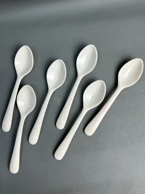 Pack of 6 Melamine Spoon White