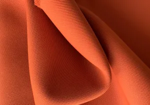 Saturated Pumpkin Polyester Twill Coating (Made in Italy)