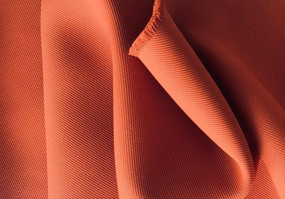 Saturated Pumpkin Polyester Twill Coating (Made in Italy)