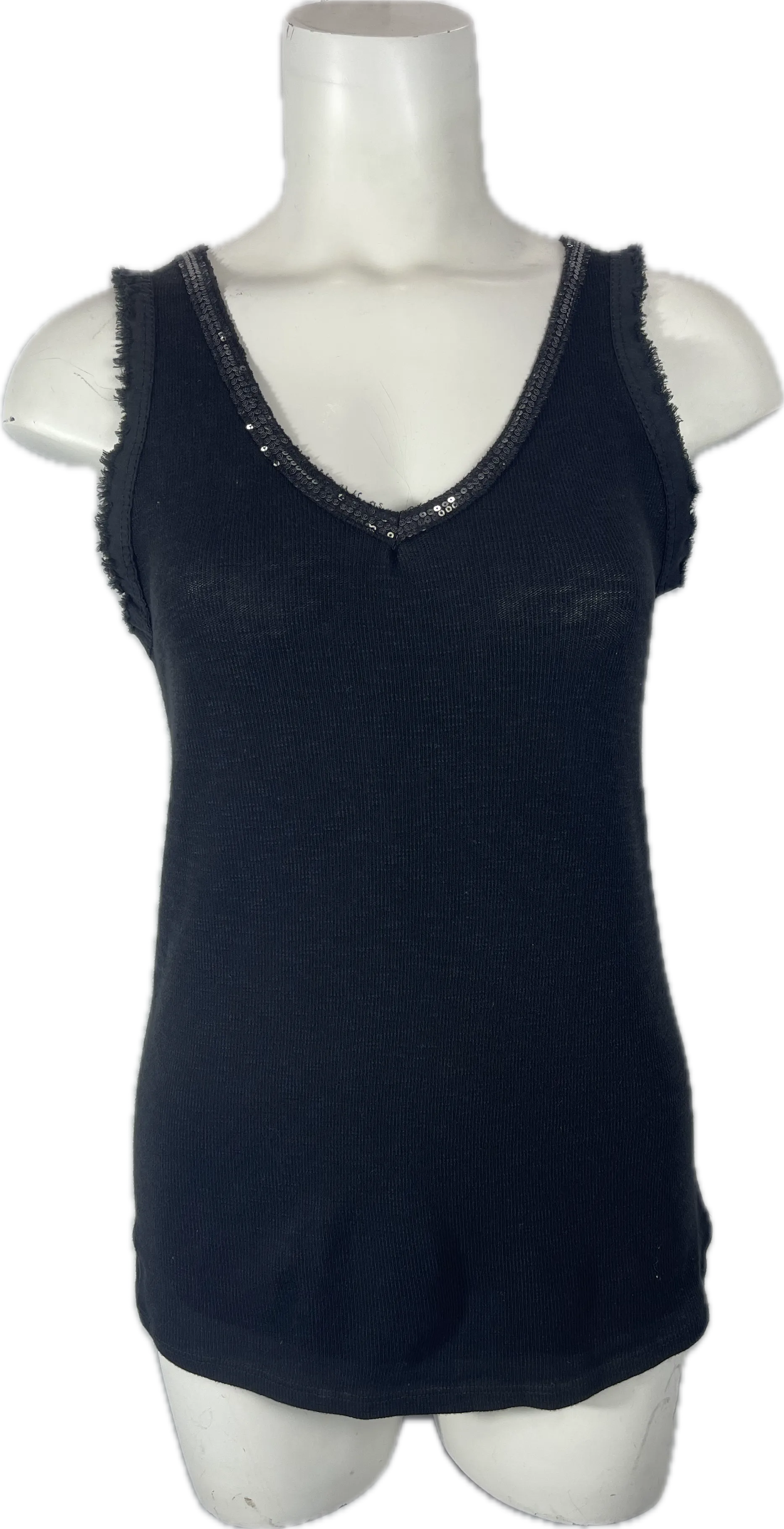 Sequin V-Neck Tank Tops