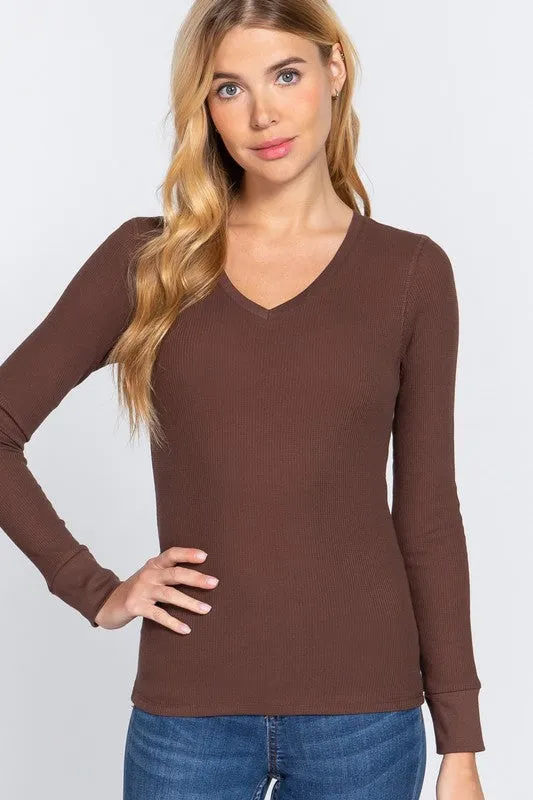 Solid Color Long Sleeve Knit Top - 8 Colors