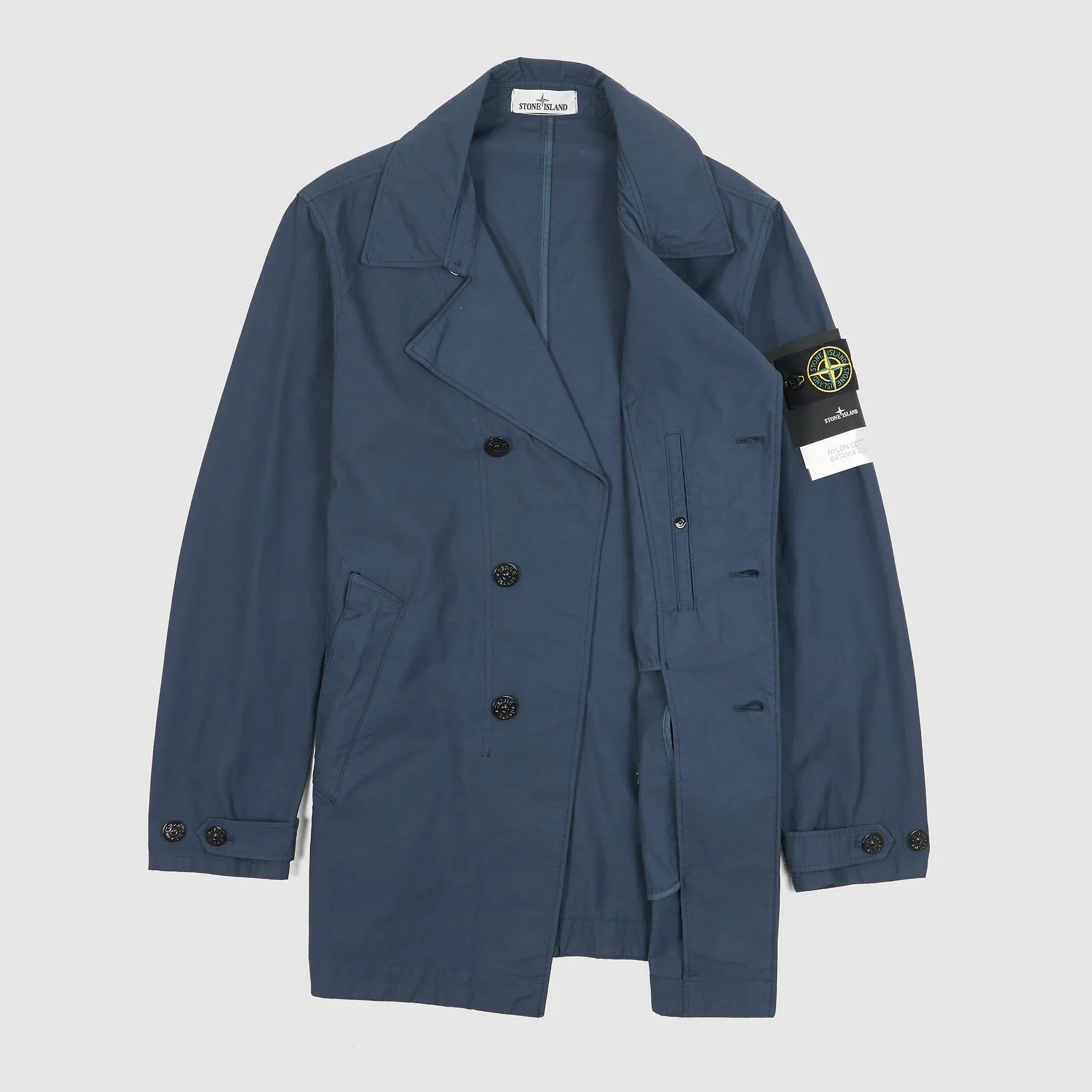 Stone Island Nylon Cotton Batavia Short Trench Coat