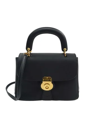 Trendy Inspired Burberry Black Medium Trench Leather Dk88 Top Handle Bag With Detachable Shoulder Strap
