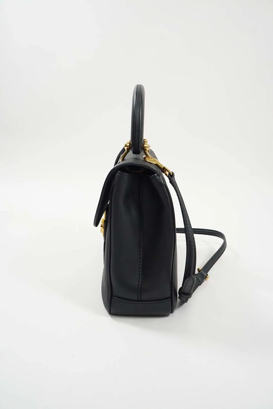 Trendy Inspired Burberry Black Medium Trench Leather Dk88 Top Handle Bag With Detachable Shoulder Strap