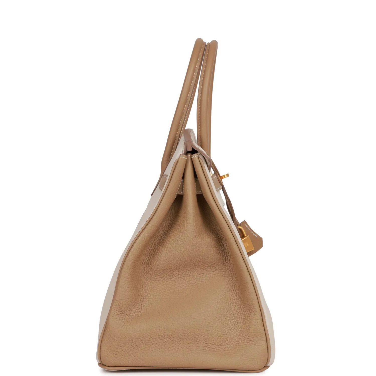 Trendy Inspired Hermes Special Order (hss) Birkin 35 Craie And Trench Clemence Brushed Gold Hardware