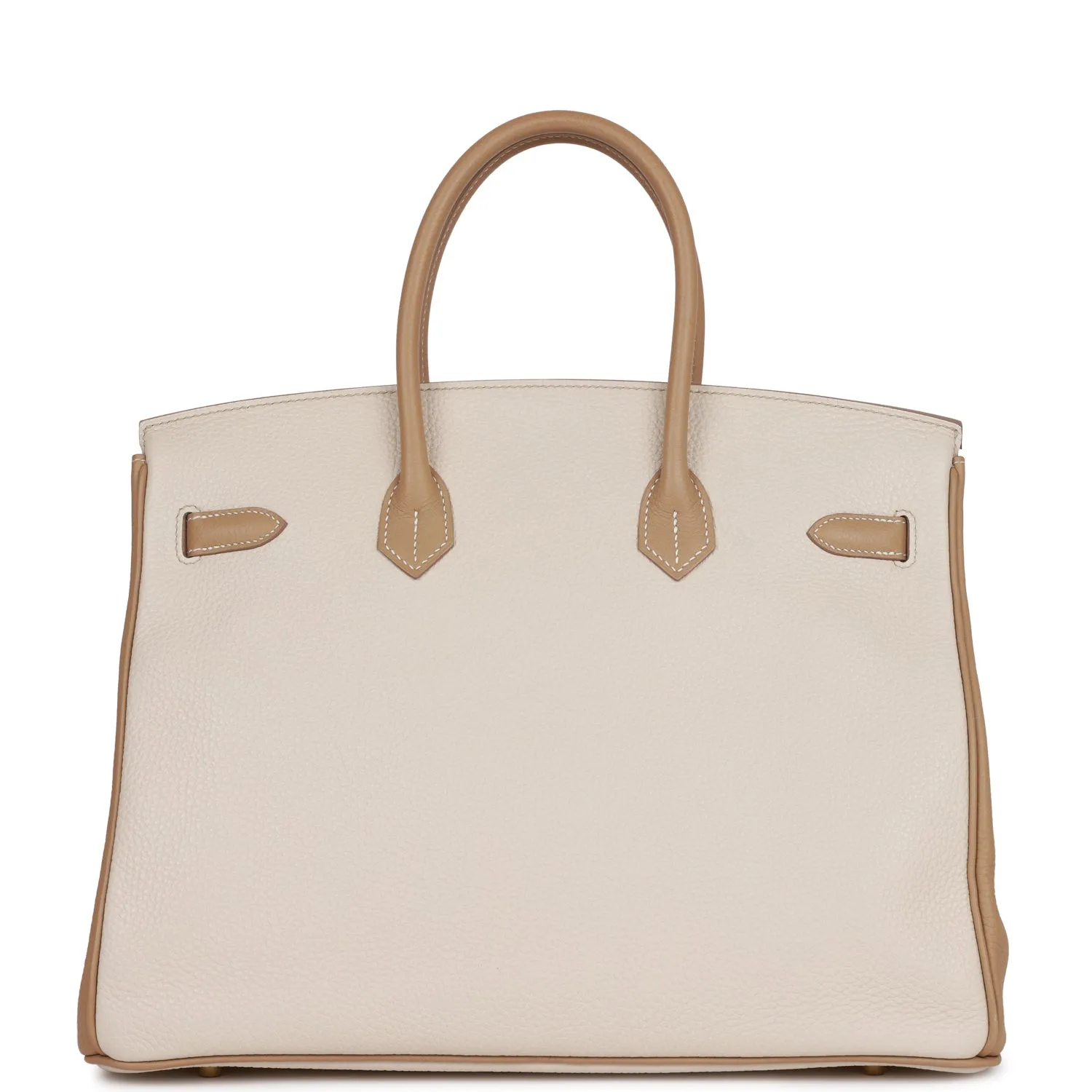 Trendy Inspired Hermes Special Order (hss) Birkin 35 Craie And Trench Clemence Brushed Gold Hardware