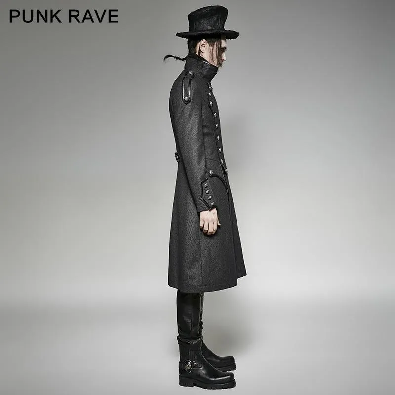Vintage Long Gothic Trench Coats For Men